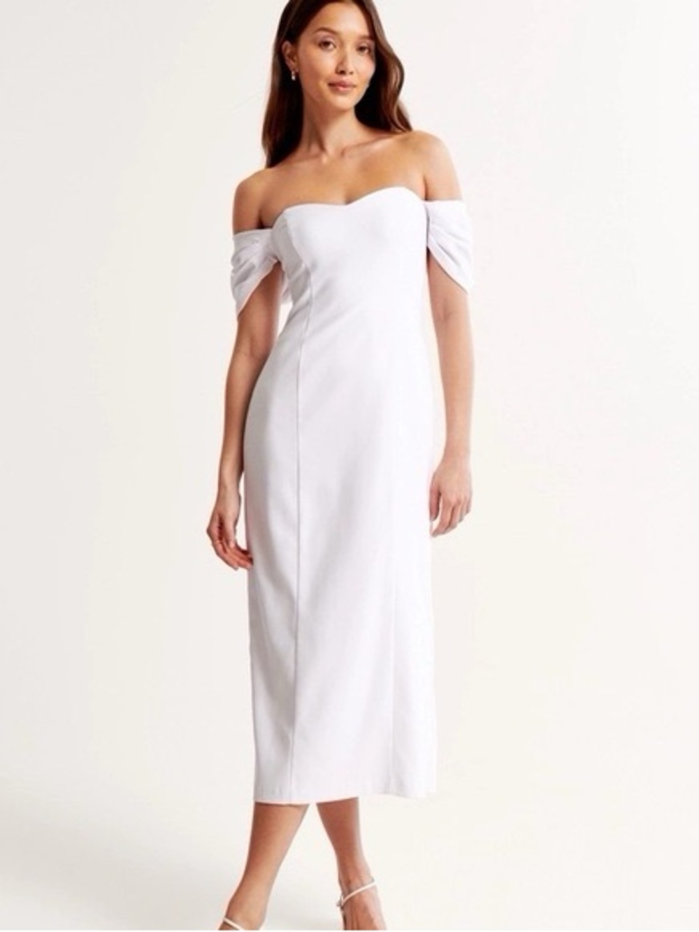 Abercrombie & Fitch Clean Off-The-Shoulder Midi Dress